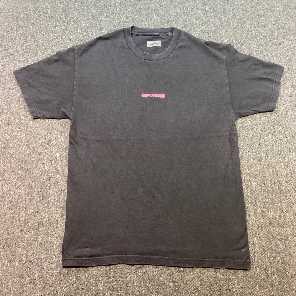 MSFTSrep Vision Graphic TShirt Sz L Mens Black Streetwear Distorted Logo Tee